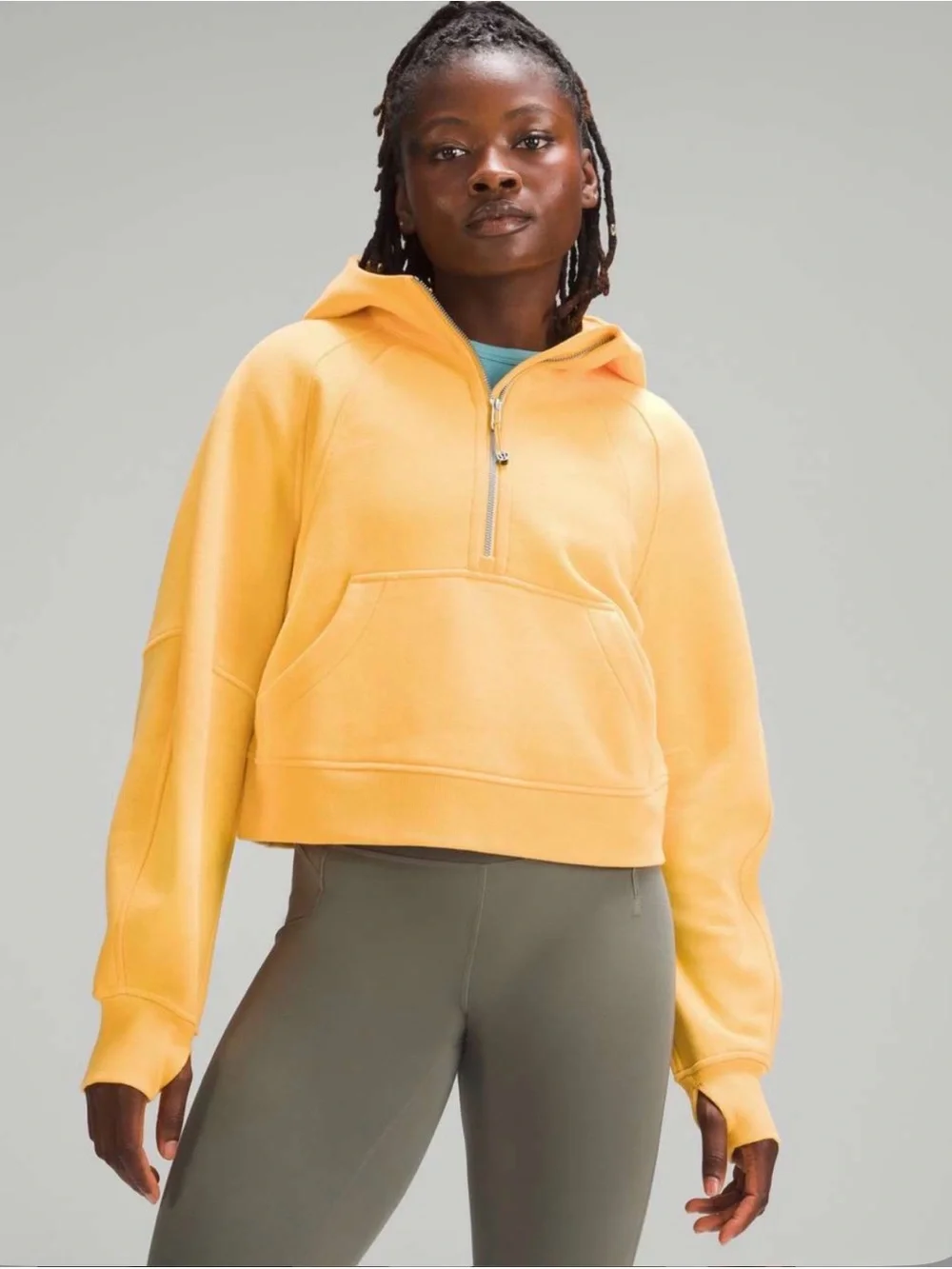 lululemon athletica Scuba Cropped Half-Zip Hoodie — Color is Mango Dream 🥭🧡🍊